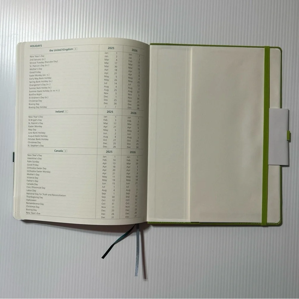 2026 2025 Bezend Planner Calendar NEW Green Letter Size 8.5
